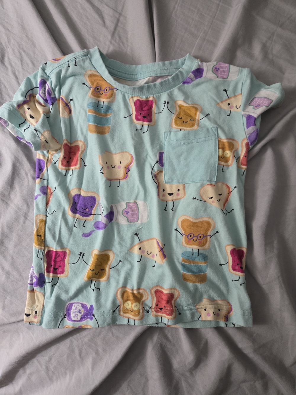 Little Sleepies Light Blue Toast & Jam Short Sleeve Tee